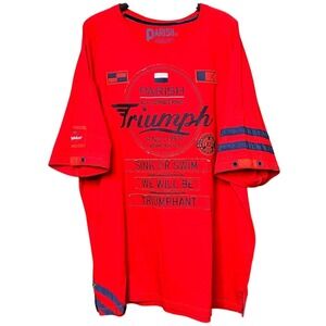 Rare Y2K Embroidered Streetwear Parish Nation Graphic T-Shirt Mens 3XL Patchwork